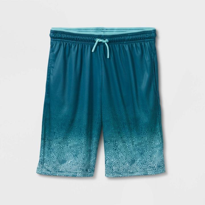 Boys' Geometric Ombre Performance Shorts - All In Motion Teal Blue