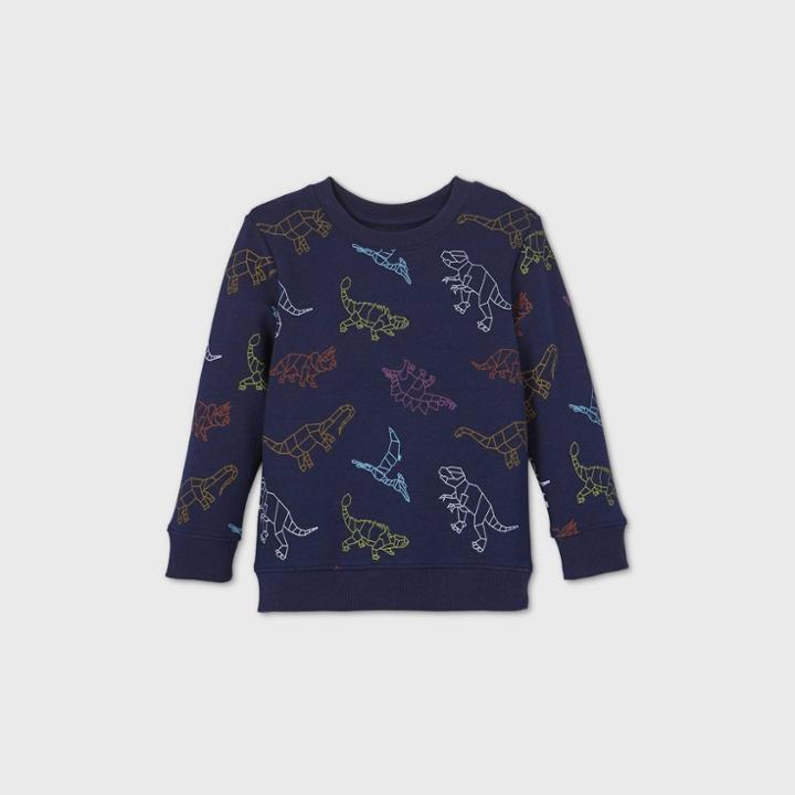 Toddler Boys' Fleece Crew Neck Sweatshirt - Cat & Jack Navy