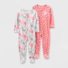 Baby Girls' Llama Fleece Footed Pajama - Just One You Made By Carter's White/orange