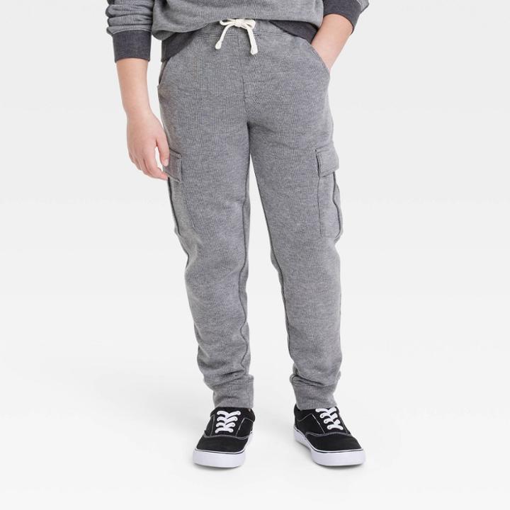 Boys' Ribbed Pull-on Jogger Sweatpants - Cat & Jack Heather Gray