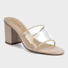Women's Danielle Vinyl Heeled Mules - Who What Wear Taupe (brown)