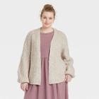 Women's Plus Size Cardigan - Universal Thread Cream Bubble 1x, Ivory Bubble