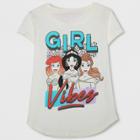 Girls' Disney Princess 'girl Vibes' Short Sleeve T-shirt - Ivory