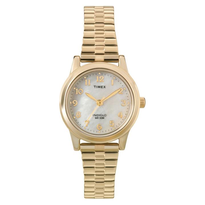 Women's Timex Expansion Band Watch - Gold/mother Of Pearl T2m827jt