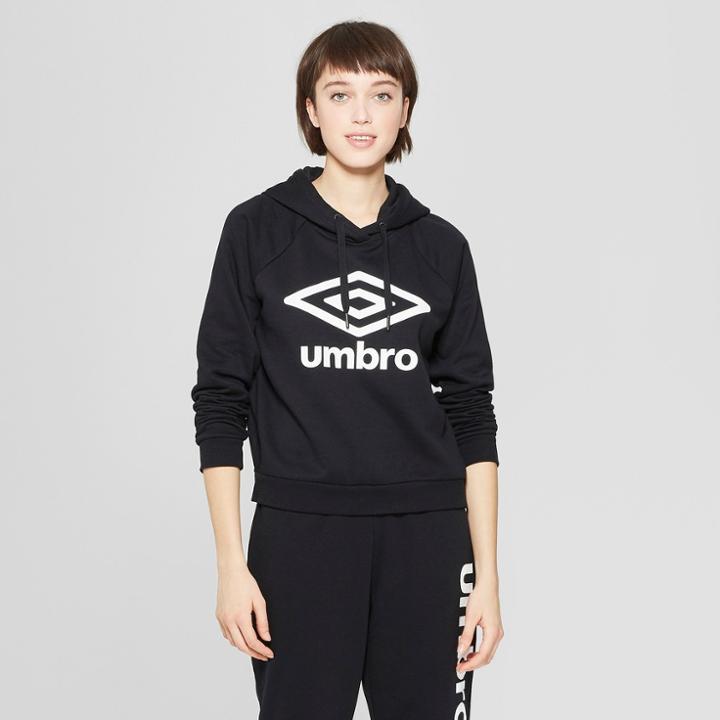 Umbro Women's Cropped Logo Hoodie Black