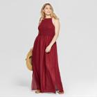 Women's Plus Size Smocked Maxi Dress - Universal Thread Burgundy (red)