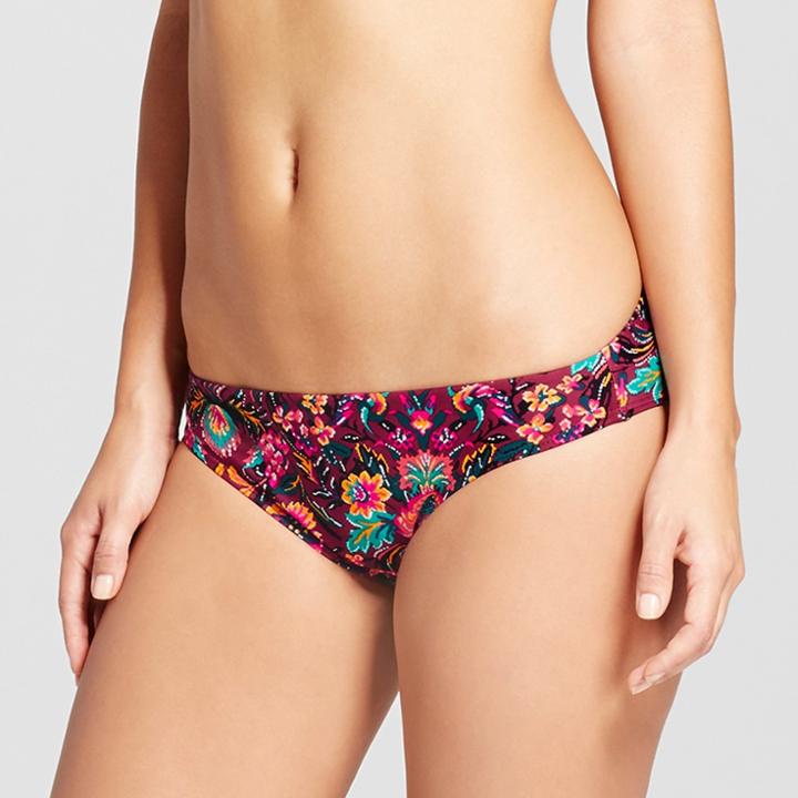 Women's Cheeky Bikini Bottom - Xhilaration Sangria Floral