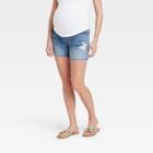 Over Belly Maternity Jean Shorts - Isabel Maternity By Ingrid & Isabel Medium Wash 00,