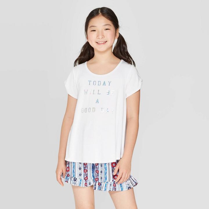 Girls' Short Sleeve T-shirt - Art Class White