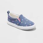 Toddler Girls' Alexus Heart Print Slip-on Apparel Sneakers - Cat & Jack Navy Blue
