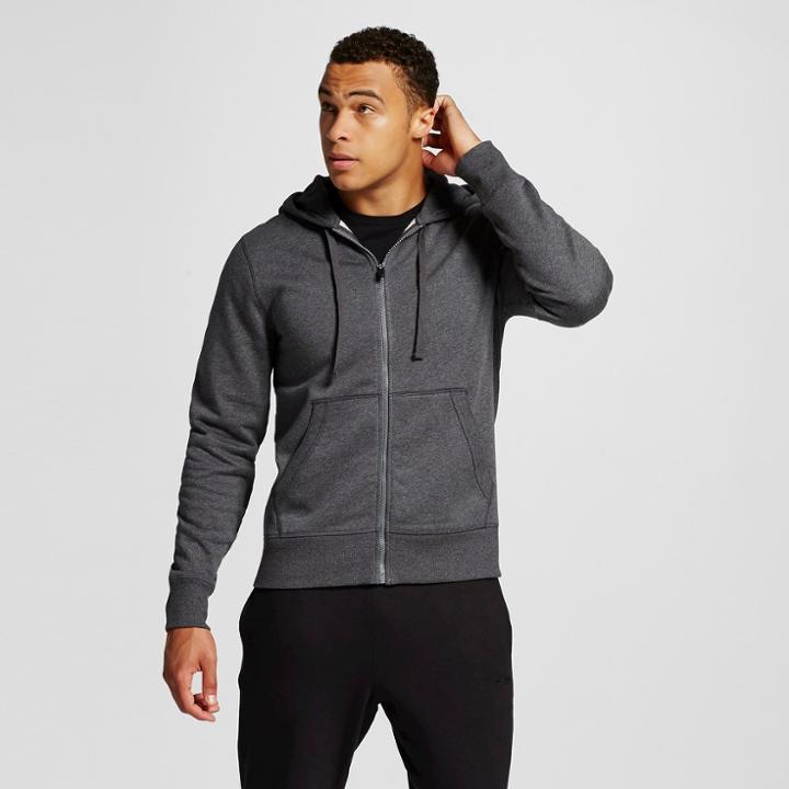 Men's Fleece Full Zip Hoodies - C9 Champion Dark Gray 2xl, Size: Xxl, Charcoal Heather