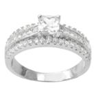 Journee Collection 1 Ct. T.w. Princess-cut Cubic Zirconia Basket Set Engagement Ring In Sterling Silver - Silver