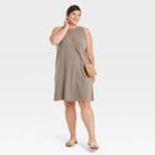 Women's Plus Size Knit Tank Dress - A New Day Brown