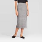 Women's Mid-rise Pencil Cut Midi Sweater Skirt - Prologue Black/white