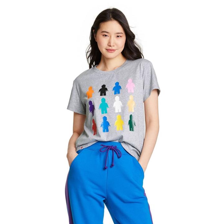 Women's Lego Minifigures Graphic Short Sleeve T-shirt - Lego Collection X Target Gray Xxs