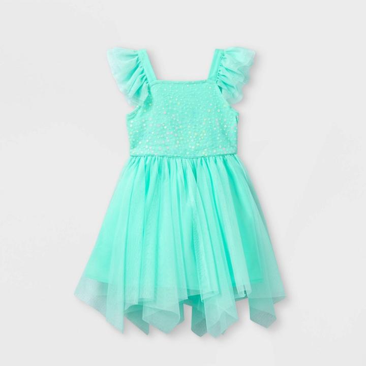 Toddler Girls' Sequin Tank Tulle Flutter Sleeve Dress - Cat & Jack