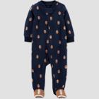 Carter's Just One You Baby Boys' Football Microfleece Footed Pajama - Just One You Made By Carter's Navy Newborn, Blue