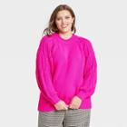 Women's Plus Size Mock Turtleneck Pullover Sweater - Who What Wear Pink
