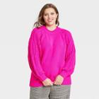 Women's Plus Size Mock Turtleneck Pullover Sweater - Who What Wear Pink
