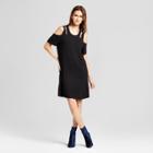 Women's Cold Shoulder Cutout Swing Dress - Alison Andrews Black