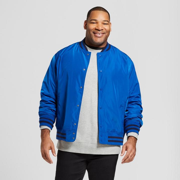 Men's Big & Tall Varsity Bomber Jacket - Goodfellow & Co Royal Blue
