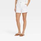 Women's High-rise Utility Shorts - A New Day White