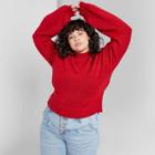 Women's Plus Size Long Sleeve Mock Turtleneck Sweater - Wild Fable Red 1x, Women's,
