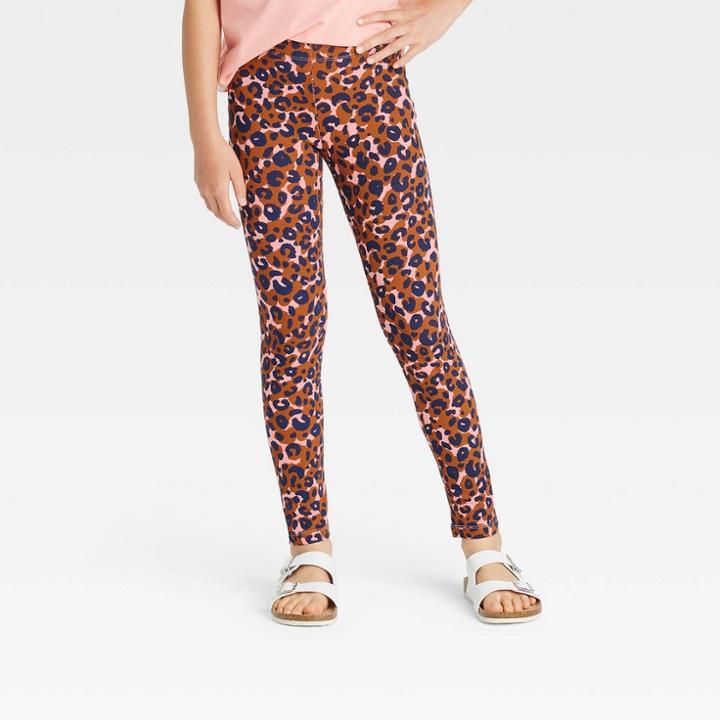 Girls' Animal Print Leggings - Cat & Jack Orange