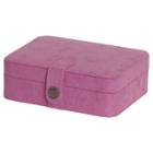 Mele & Co. Giana Women's Plush Fabric Jewelry Box With Lift Out Tray-pink,