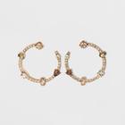 Sugarfix By Baublebar Embellished Crystal Hoop Earrings - Gold, Girl's, Gray