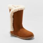 Girls' Hart Microsuede Fashion Boots - Cat & Jack Chestnut (brown)