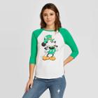 Women's Disney Mickey Raglan 3/4 Sleeve T-shirt (juniors') - White