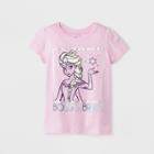 Toddler Girls' Disney Princess Frozen Elsa Short Sleeve T-shirt - Pink