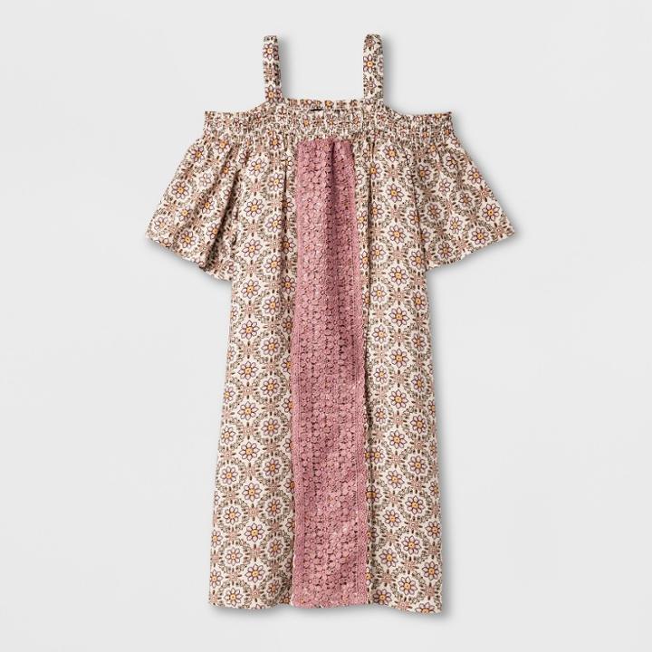 Girls' Cold Shoulder Woven Dress - Art Class Pink