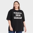 Mighty Fine Women's Plus Size Feminism Is For Everybody Short Sleeve Graphic T-shirt - Black