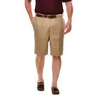 Haggar H26 Men's Big & Tall 9 Classic Fit Performance Shorts Khaki (green)