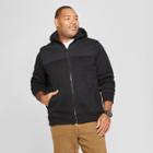 Men's Big & Tall Sweater Fleece Shirt Jacket - Goodfellow & Co Black