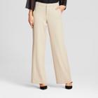 Women's Wide Leg Bi-stretch Twill Pants - A New Day Khaki (green) 2l,