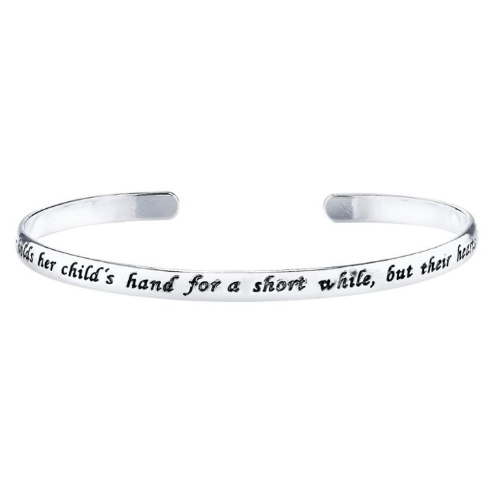 Distributed By Target Silver Plated A Mother Holds Her Child's Hand Bracelet, Girl's