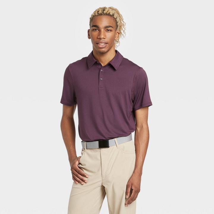 Men's Jersey Golf Polo Shirt - All In Motion Purple S, Men's,