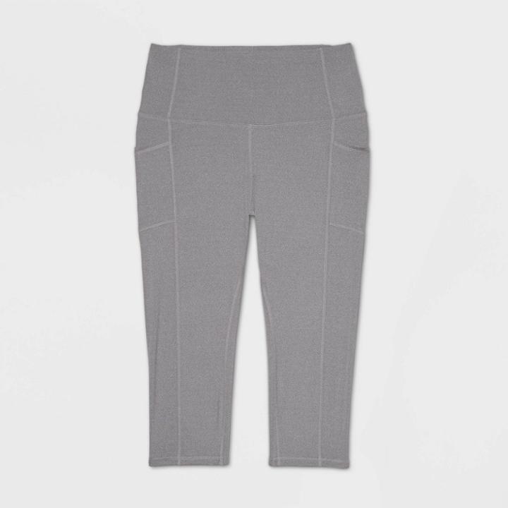 Women's Plus Size High-rise Capri Leggings 21 - All In Motion Charcoal Heather 1x, Women's, Size: