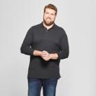 Men's Big & Tall Long Sleeve Pique Polo Shirt - Goodfellow & Co Black