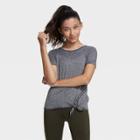 Petitegirls' Short Sleeve Side-tie Studio T-shirt - All In Motion Dark Gray