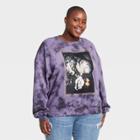 Mighty Fine Women's Plus Size Floral Print Love And Truth Tie-dye Sweatshirt - Purple
