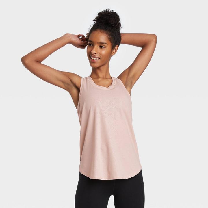 Women's Snake Print Active Tank Top - All In Motion Faded Rose