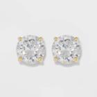 Target Gold Over Sterling Silver Round Cubic Zirconia Stud Fine Jewelry Earrings - A New Day Gold/clear