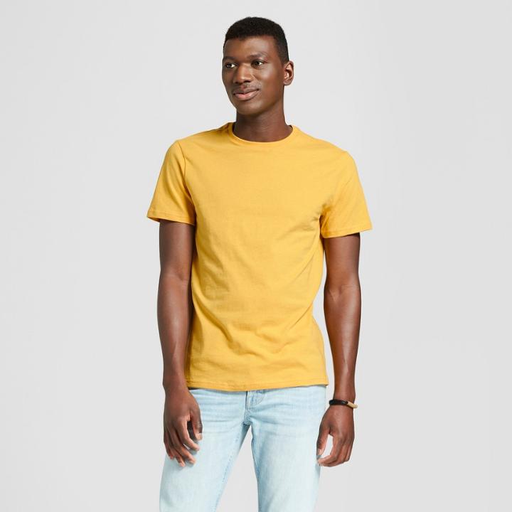 Men's Standard Fit Short Sleeve Crew T-shirt - Goodfellow & Co Pharaoh Gold