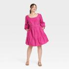 Women's Plus Size Balloon 3/4 Sleeve A-line Dress - Ava & Viv