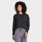 Women's French Terry Crewneck Pullover - All In Motion Black