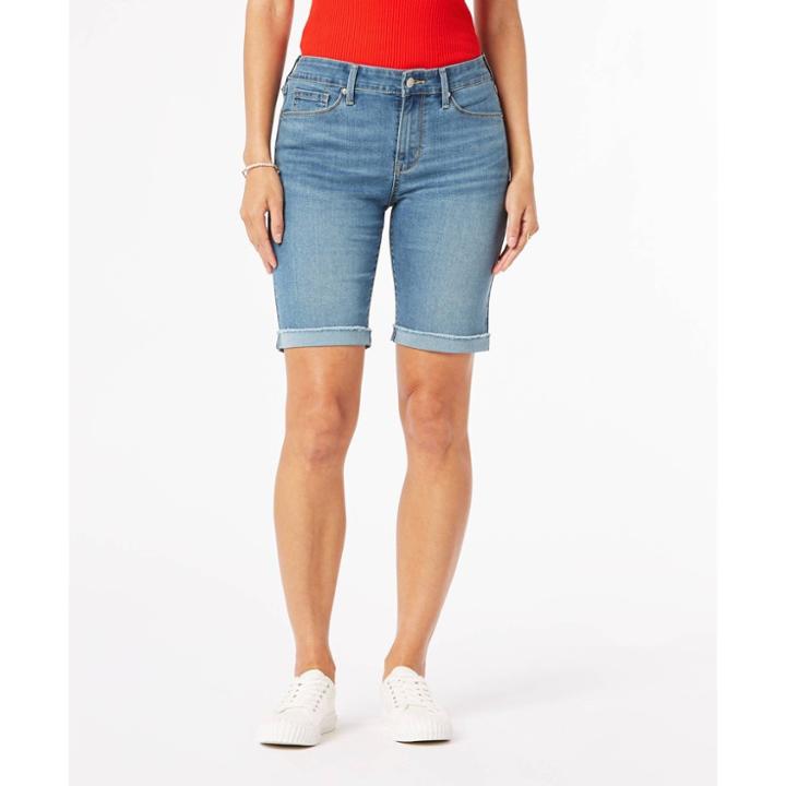 Denizen From Levi's Women's Mid-rise Bermuda Jean Shorts - Good Vibes